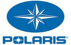 Blue oval polaris logo with white starburst design and bold uppercase lettering in a collection titled polaris