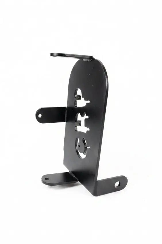 Black metal handlebar mount with skull and crossbones cutout for honda trx 420 500 520 heavy-duty eps module holder