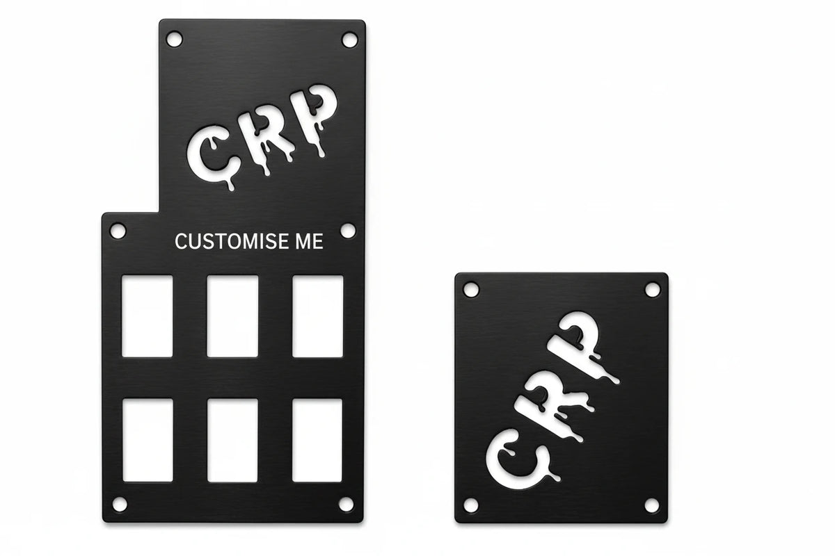 Silver metallic 3mm fender safety plates with crp dripping font for suzuki kingquad 400 500 700 750 warning labels